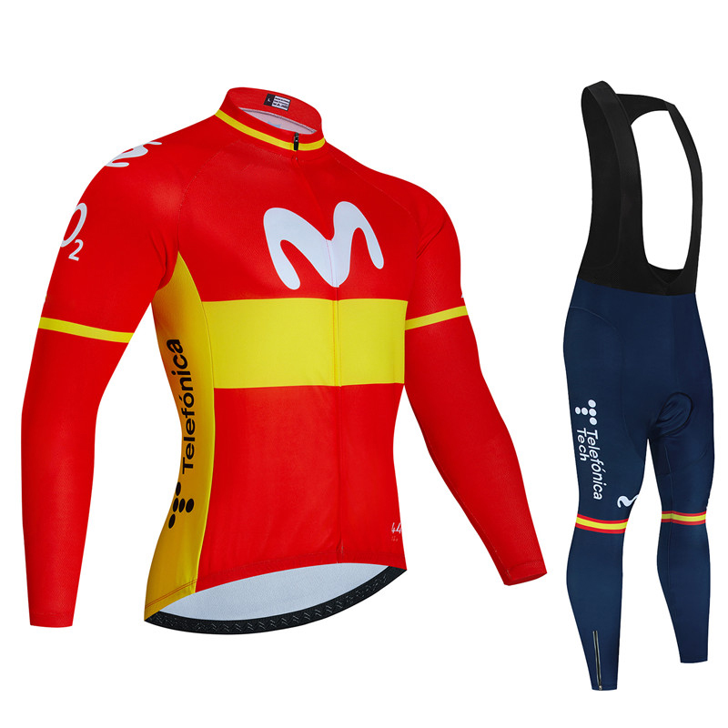 Spain Movistar Autumn Long Sle - Cycling Gear Brands ulasan dan harga