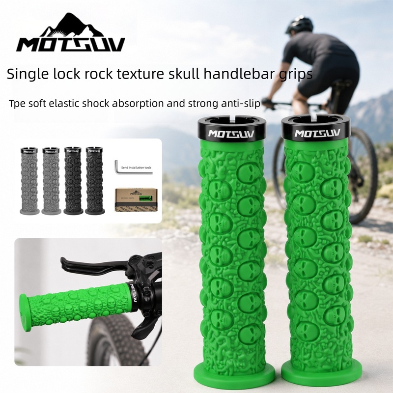 Bicycle Handlebar Grips, Skull - Cycling Gear And Accessories ulasan dan harga